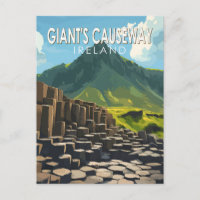 Giant's Causeway Travel Art Vintage