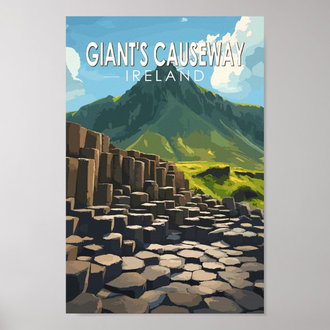 Giant's Causeway Travel Art Vintage Poster (Front)