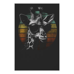 Giaraffe retro style poster