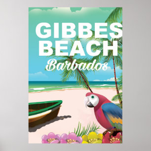 Gibbes Beach Barbados vacation poster