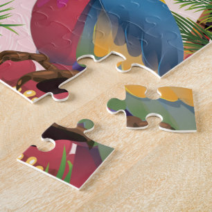 Gibbes Beach Barbados vacation poster Jigsaw Puzzle