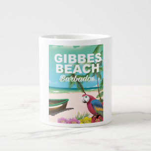 Gibbes Beach Barbados vacation poster Large Coffee Mug