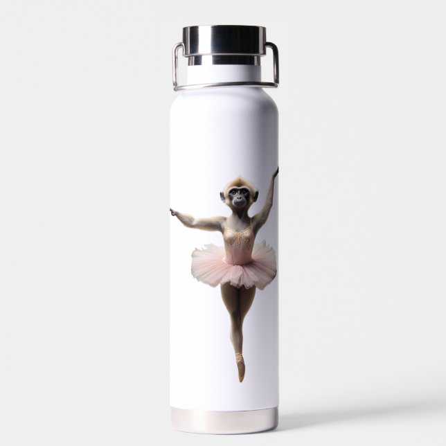 Gibbon Ballet Dancer In A Tutu, Water Bottle (Back)