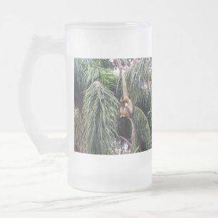 Gibbon Just Hanging Around, Frosted Glass Beer Mug