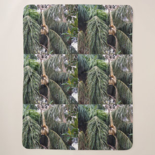 Gibbon Monkey Just Chillin, Large Sherpa Blanket