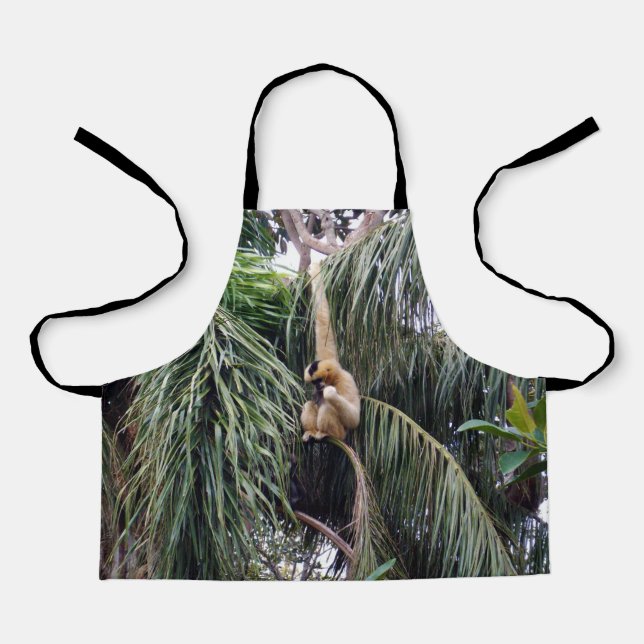 Gibbon Monkey Just Hanging Around, Kids  Apron (Front)