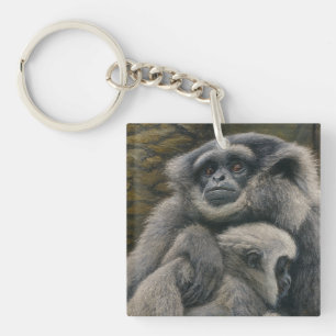 Gibbon Shelter – Emotional Wildlife Portrait Key Ring