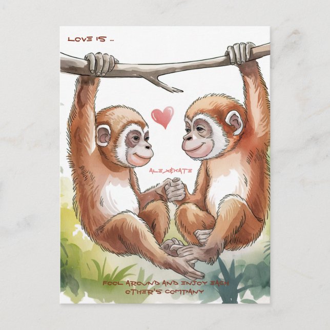 Gibbon Valentines Postcard (Front)