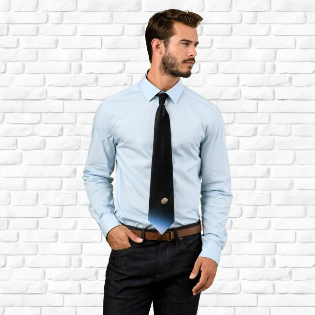 Gibbous Moon from Orbit Space Photo Tie (Gibbous Moon from Orbit Space Photo Neck Tie)