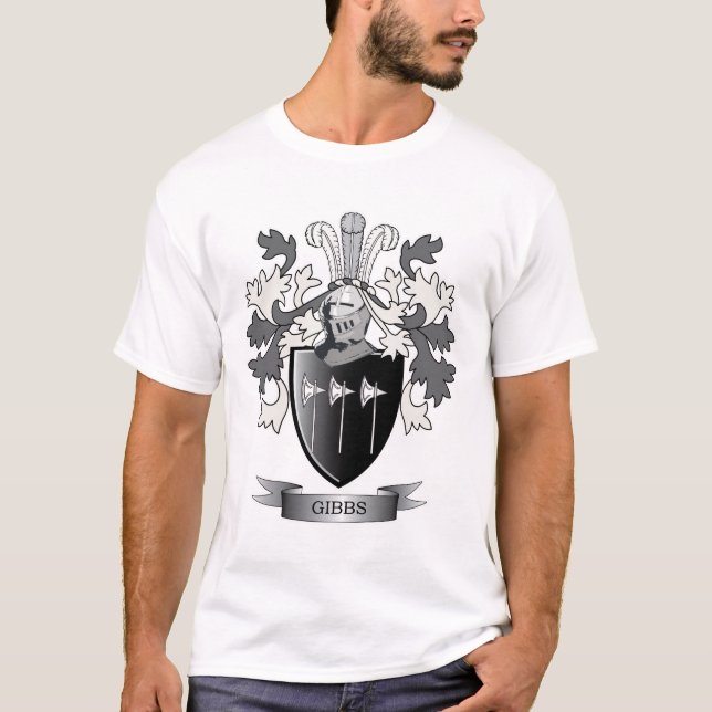 Gibbs Family Crest Coat of Arms T-Shirt (Front)
