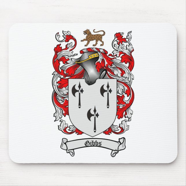 GIBBS FAMILY CREST -  GIBBS COAT OF ARMS MOUSE MAT (Front)