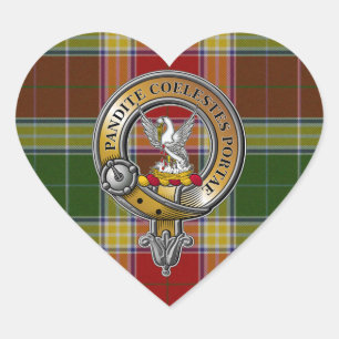 Gibbs Gibsone Tartan & Badge Heart Sticker