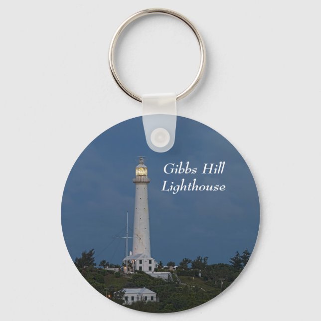 Gibbs Hill Lighthouse at Sunrise Keychain (Front)