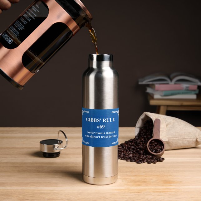 Gibbs' rule 69 water bottle (Coffee (Rotated))