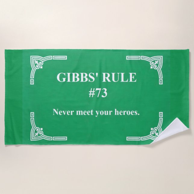 Gibbs' rule 73 beach towel (Front)