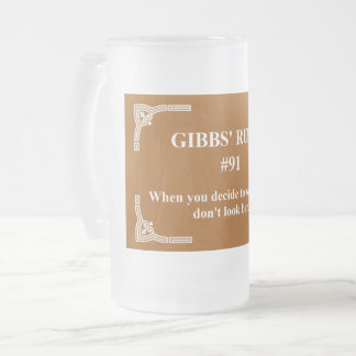 Gibbs' rule 91 frosted glass beer mug