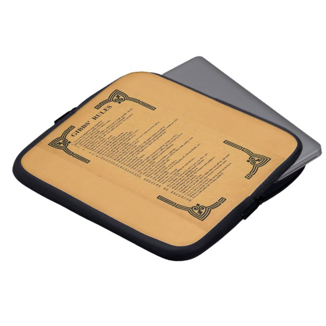 Gibbs' rules laptop sleeve (Front Top)