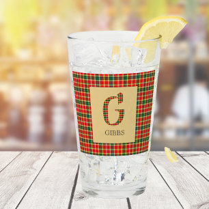 Gibbs Tartan Monogram G  Glass