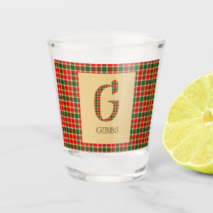 Gibbs Tartan Monogram G   Shot Glass