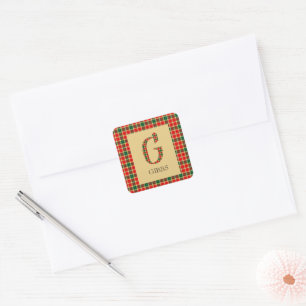 Gibbs Tartan Monogram G Square Sticker