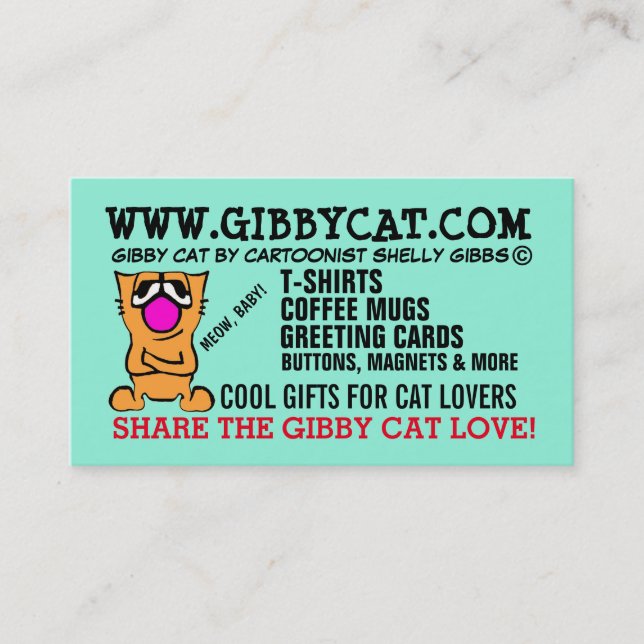 GIBBY CAT biz cards (Front)