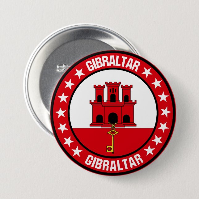 Gibraltar                                          7.5 cm round badge (Front & Back)