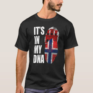 Gibraltar And Norwegian Mix DNA Flag Heritage Prem T-Shirt