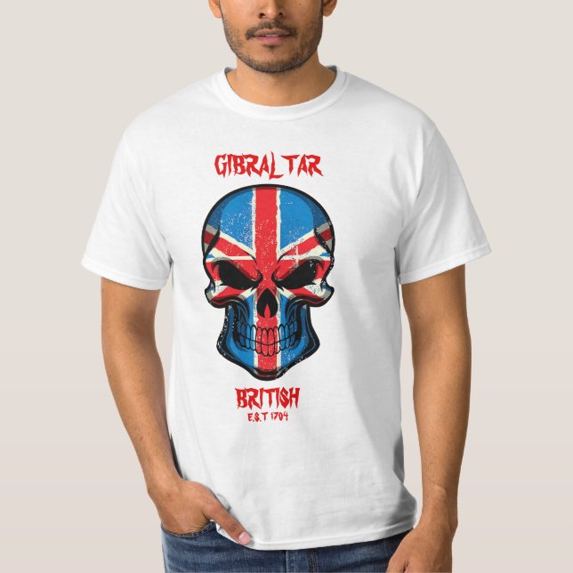 Gibraltar British est 1704 Scull T-Shirt (Front)