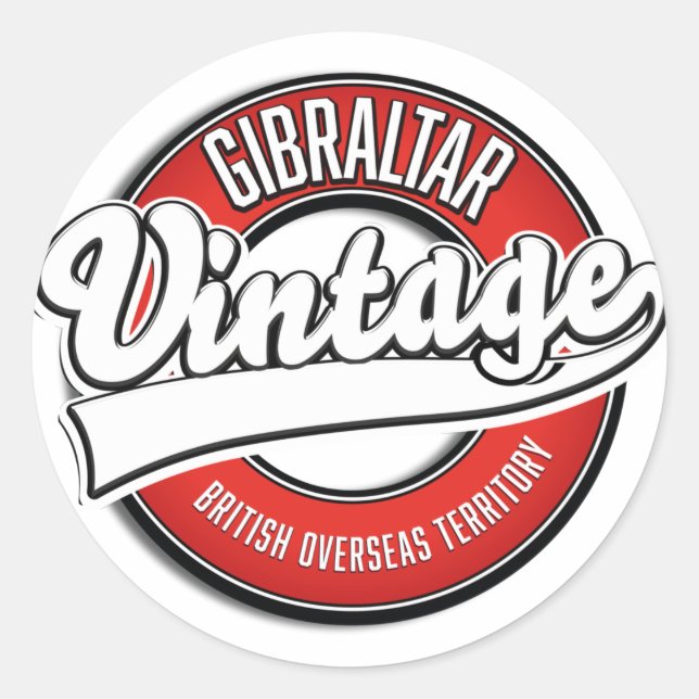 Gibraltar British Overseas Territory logo Classic Round Sticker (Front)