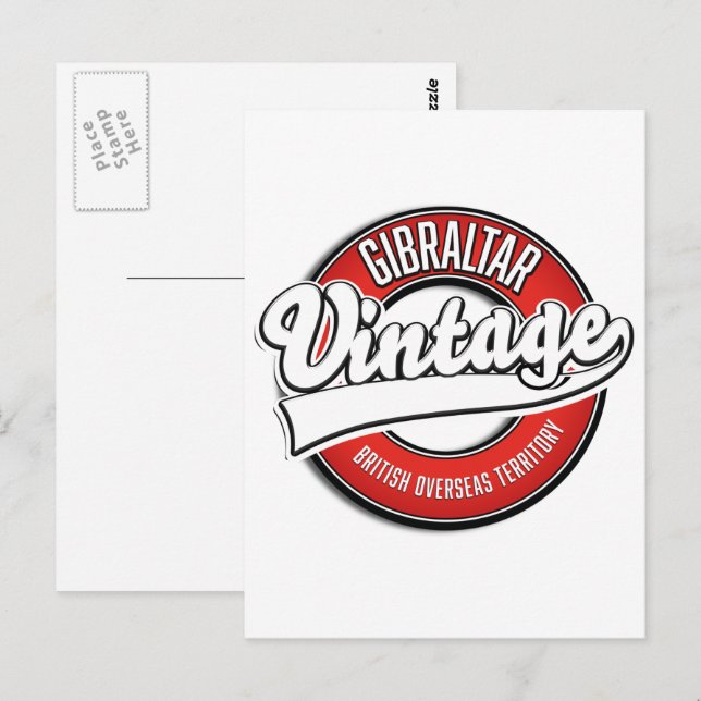 Gibraltar British Overseas Territory logo Postcard (Front/Back)