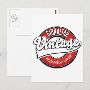 Gibraltar British Overseas Territory logo Postcard