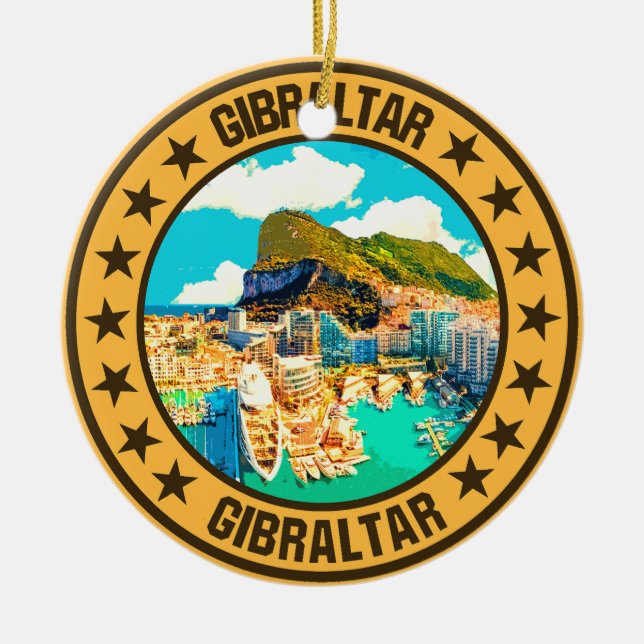 Gibraltar                                          ceramic tree decoration (Front)