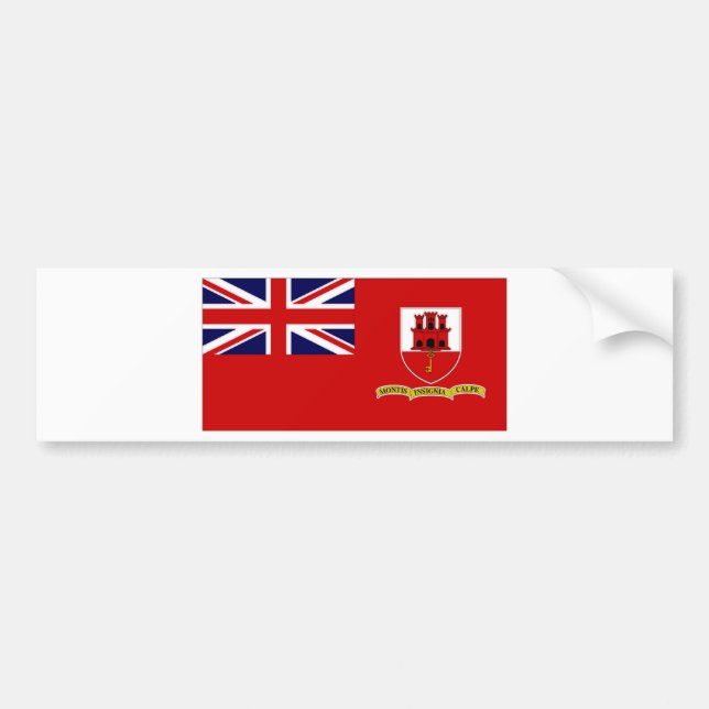 Gibraltar Civil Ensign Bumper Sticker (Front)