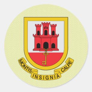 Gibraltar Coat of Arms detail Classic Round Sticker