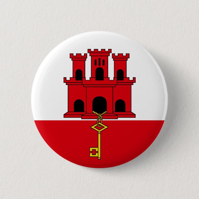 Gibraltar Flag 6 Cm Round Badge (Front)