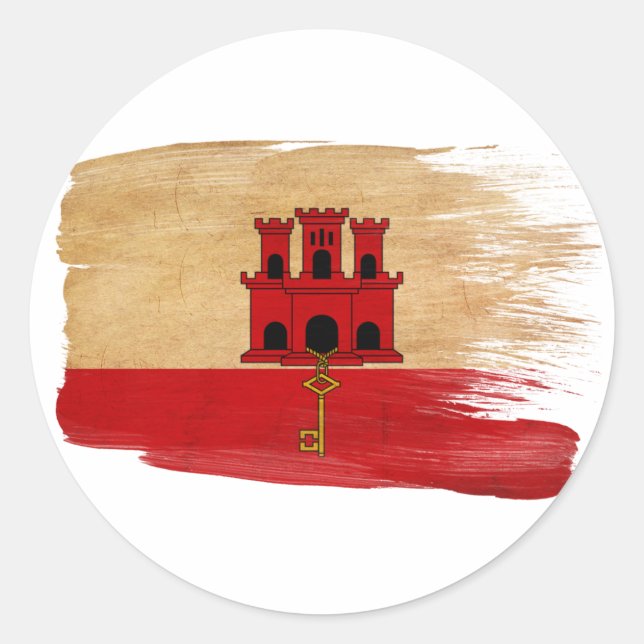 Gibraltar Flag Classic Round Sticker (Front)