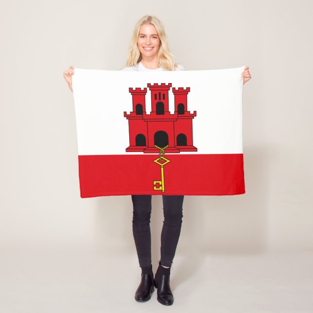 Gibraltar Flag Fleece Blanket (In Situ)