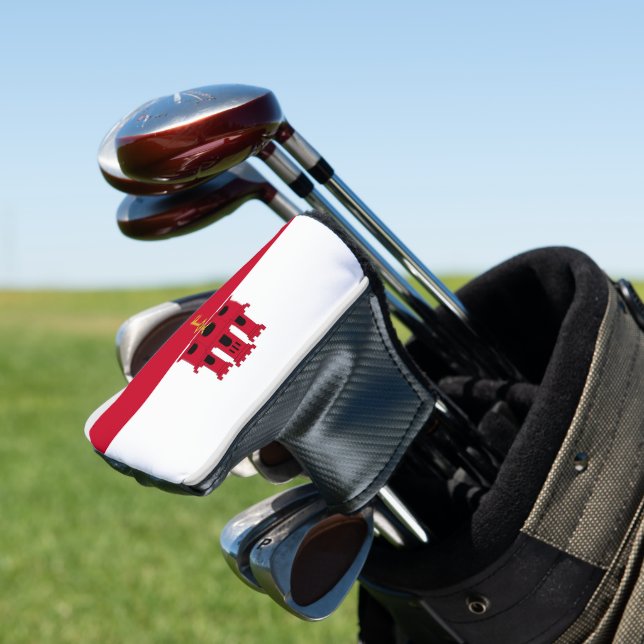 Gibraltar flag golf head cover (In Situ)