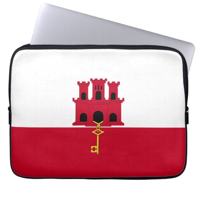 Gibraltar flag laptop sleeve (Front)