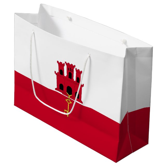 Gibraltar flag large gift bag (Front Angled)