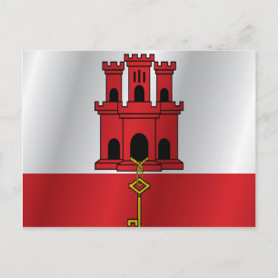 Gibraltar flag postcard