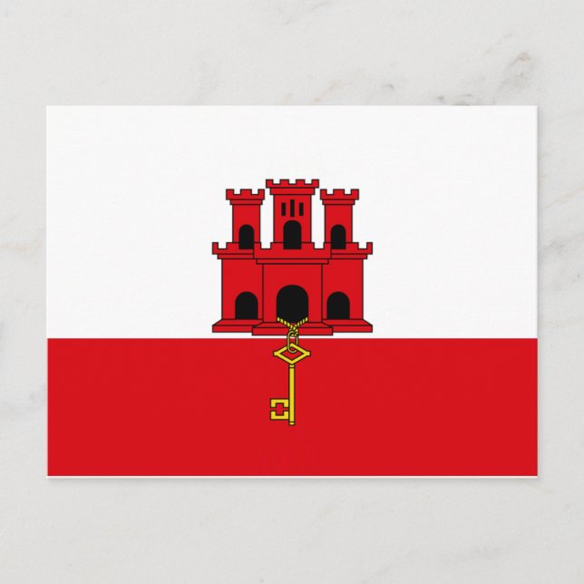 Gibraltar Flag Postcard (Front)