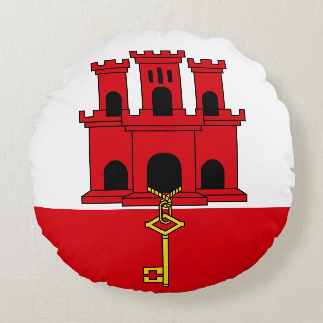 Gibraltar Flag Round Cushion (Front)