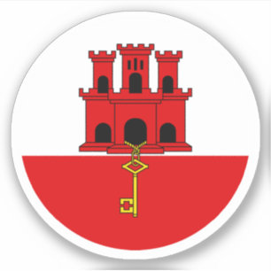 Gibraltar Flag Round Sticker