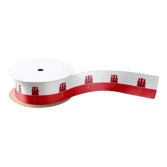 Gibraltar Flag Satin Ribbon (Spool)