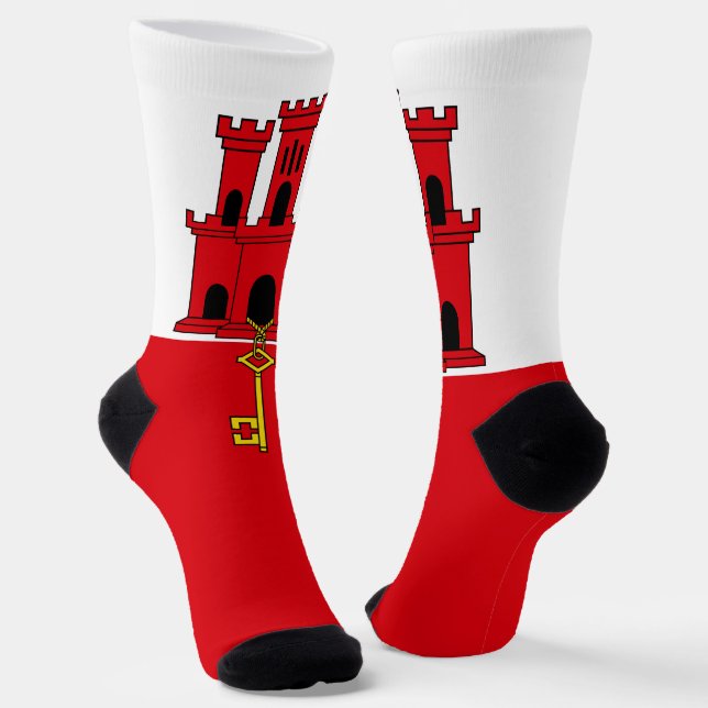 Gibraltar Flag Socks (Angled)
