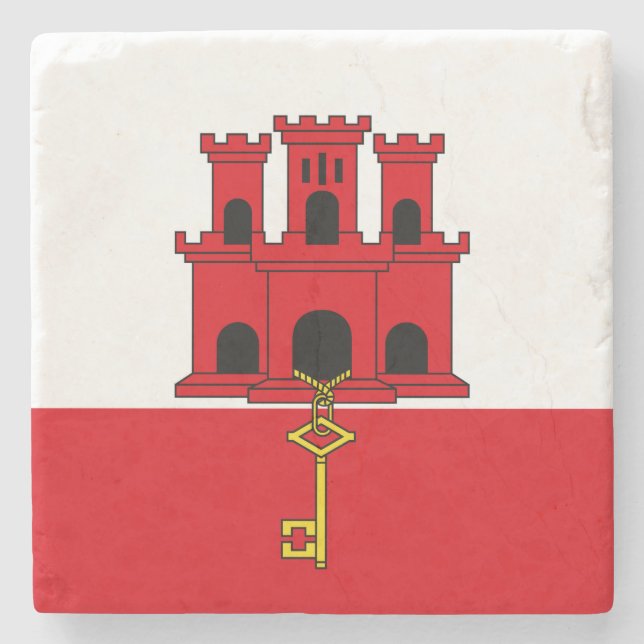 Gibraltar Flag Stone Coaster (Front)