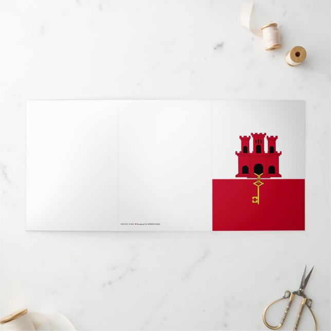 Gibraltar flag Tri-Fold card (Outside)