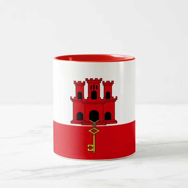 Gibraltar Flag Two-Tone Coffee Mug (Center)