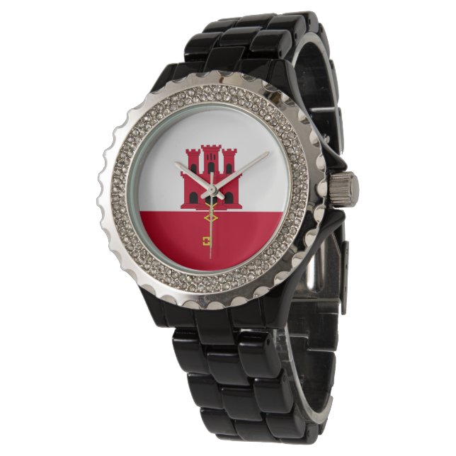 Gibraltar flag watch (Angled)
